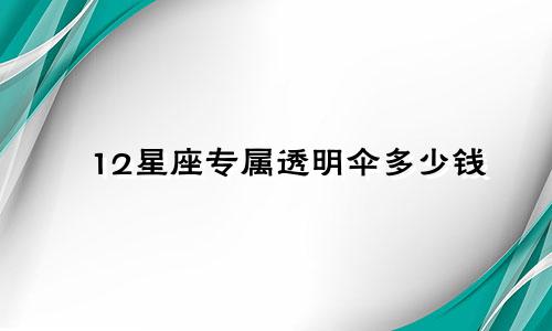 12星座专属透明伞多少钱