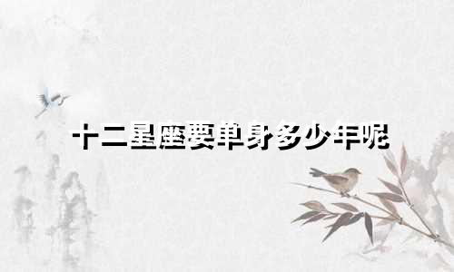 十二星座要单身多少年呢