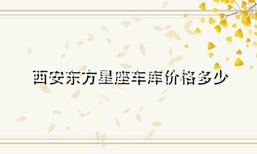 西安东方星座车库价格多少
