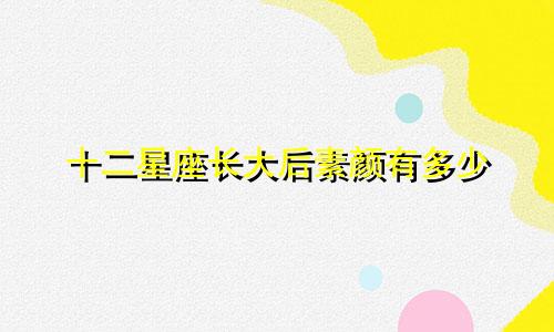 十二星座长大后素颜有多少