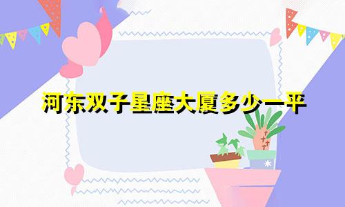 河东双子星座大厦多少一平