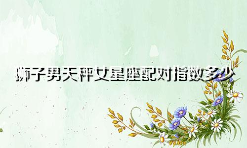 狮子男天秤女星座配对指数多少