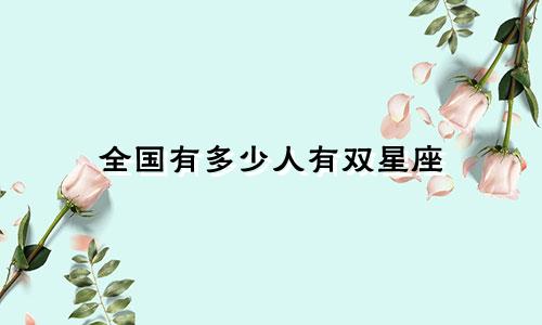 全国有多少人有双星座