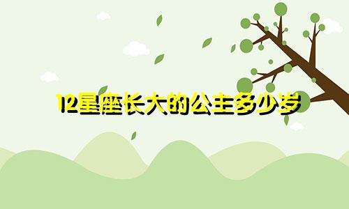 12星座长大的公主多少岁