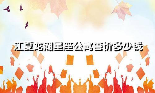 江夏龙湖星座公寓售价多少钱