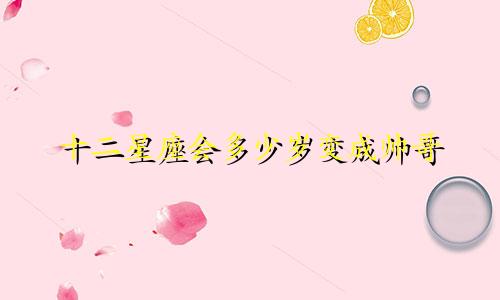 十二星座会多少岁变成帅哥