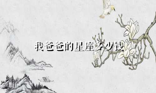 我爸爸的星座多少钱