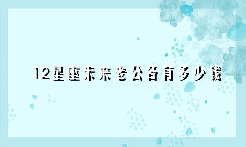 12星座未来老公各有多少钱