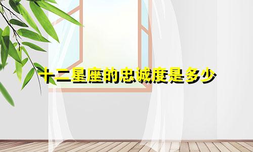 十二星座的忠诚度是多少