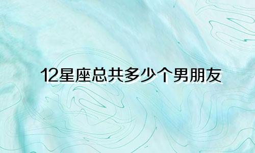 12星座总共多少个男朋友