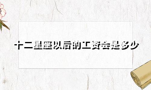 十二星座以后的工资会是多少