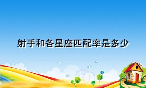 射手和各星座匹配率是多少