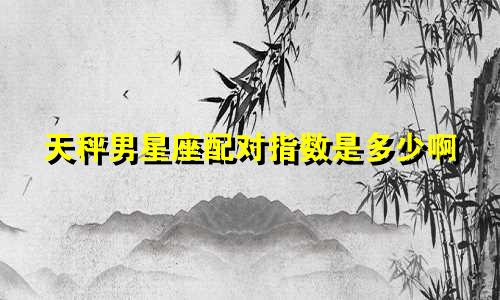 天秤男星座配对指数是多少啊