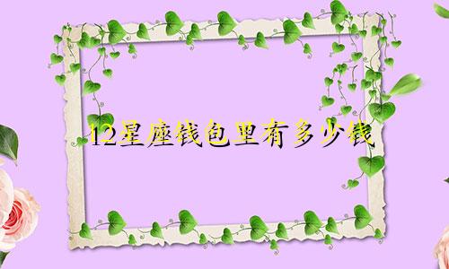 12星座钱包里有多少钱