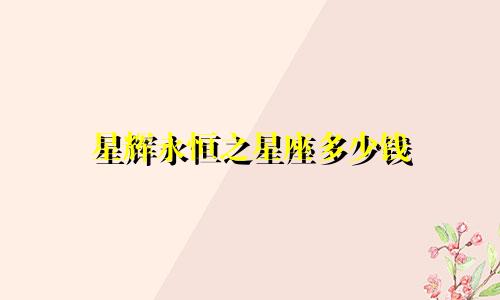 星辉永恒之星座多少钱