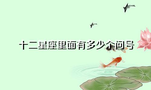十二星座里面有多少个问号