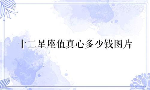 十二星座值真心多少钱图片