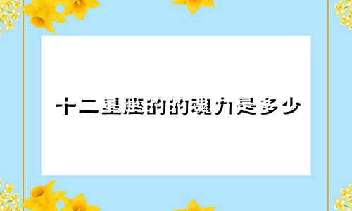 十二星座的的魂力是多少