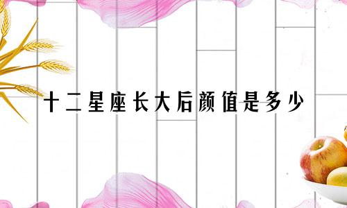 十二星座长大后颜值是多少