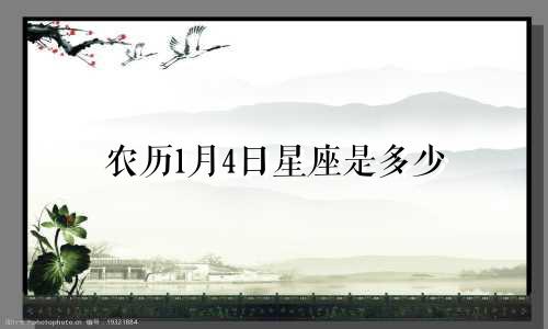 农历1月4日星座是多少