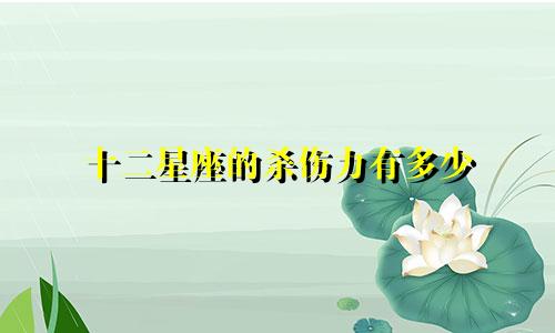 十二星座的杀伤力有多少