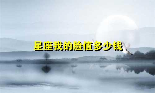 星座我的脸值多少钱