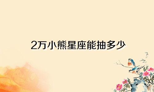 2万小熊星座能抽多少