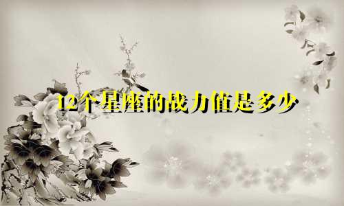 12个星座的战力值是多少