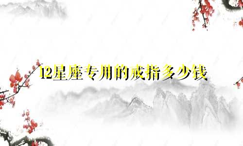 12星座专用的戒指多少钱