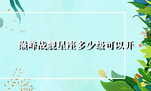 巅峰战舰星座多少级可以开