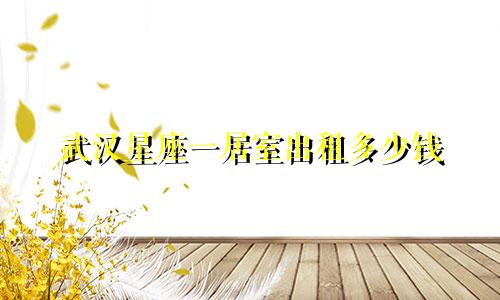 武汉星座一居室出租多少钱