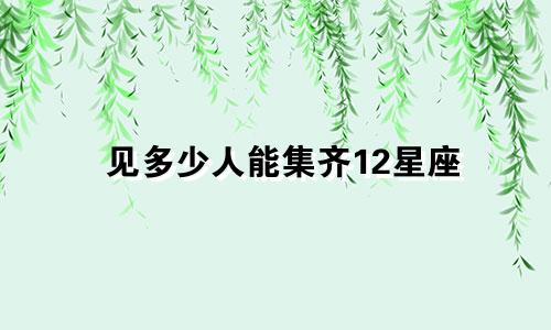 见多少人能集齐12星座