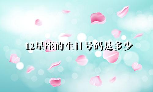 12星座的生日号码是多少