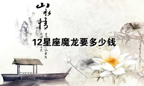 12星座魔龙要多少钱