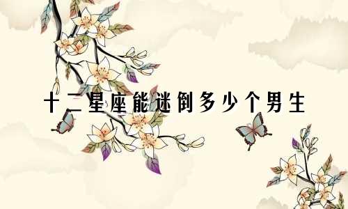 十二星座能迷倒多少个男生
