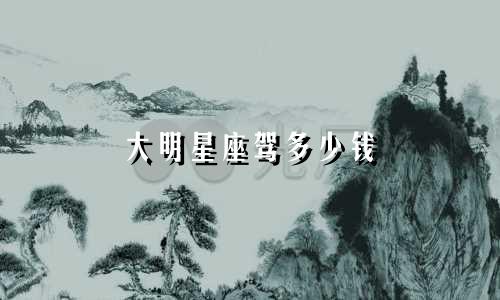 大明星座驾多少钱