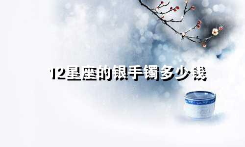 12星座的银手镯多少钱