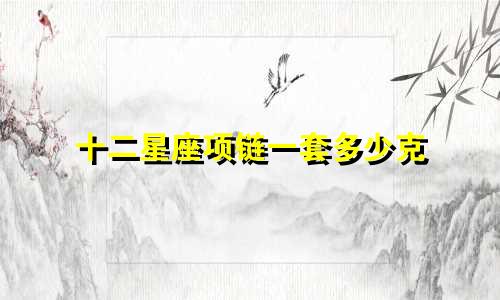 十二星座项链一套多少克