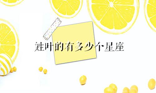 姓叶的有多少个星座