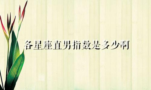 各星座直男指数是多少啊