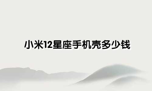 小米12星座手机壳多少钱