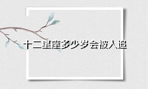 十二星座多少岁会被人追