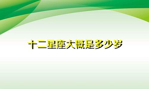 十二星座大概是多少岁
