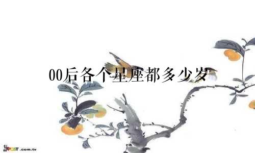 00后各个星座都多少岁