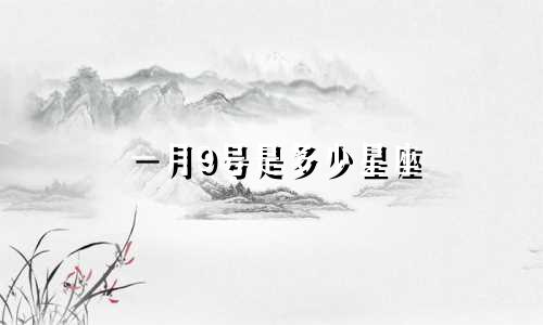 一月9号是多少星座