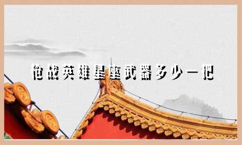 枪战英雄星座武器多少一把