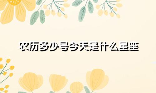 农历多少号今天是什么星座
