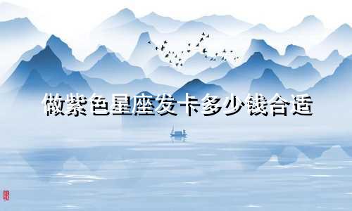 做紫色星座发卡多少钱合适