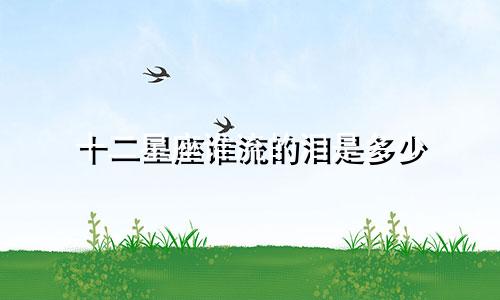 十二星座谁流的泪是多少