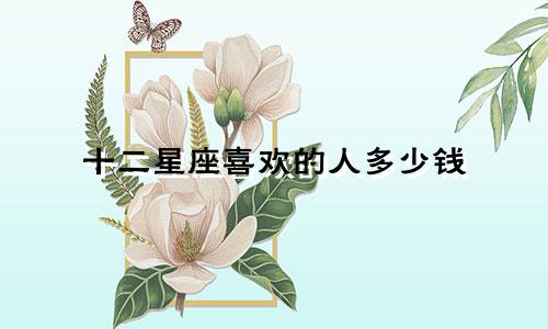 十二星座喜欢的人多少钱